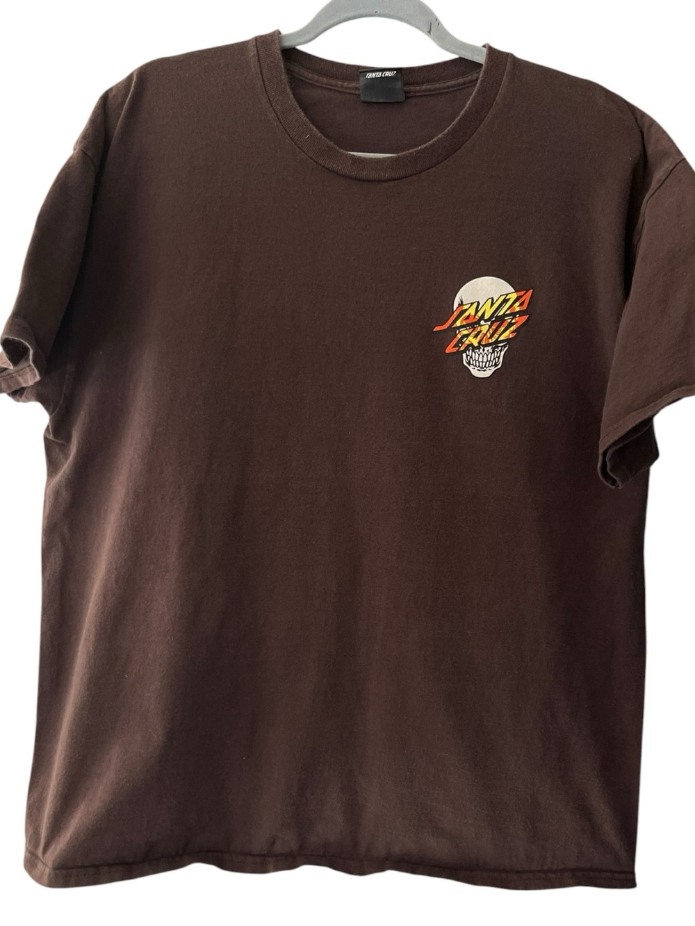 Santa Cruz Men’s Brown Skull Roses Snake Graphic T-Shirt Skate Tee XL